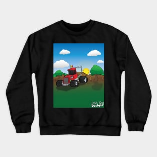 Red Off Road Hunting Truck Cartoon Crewneck Sweatshirt